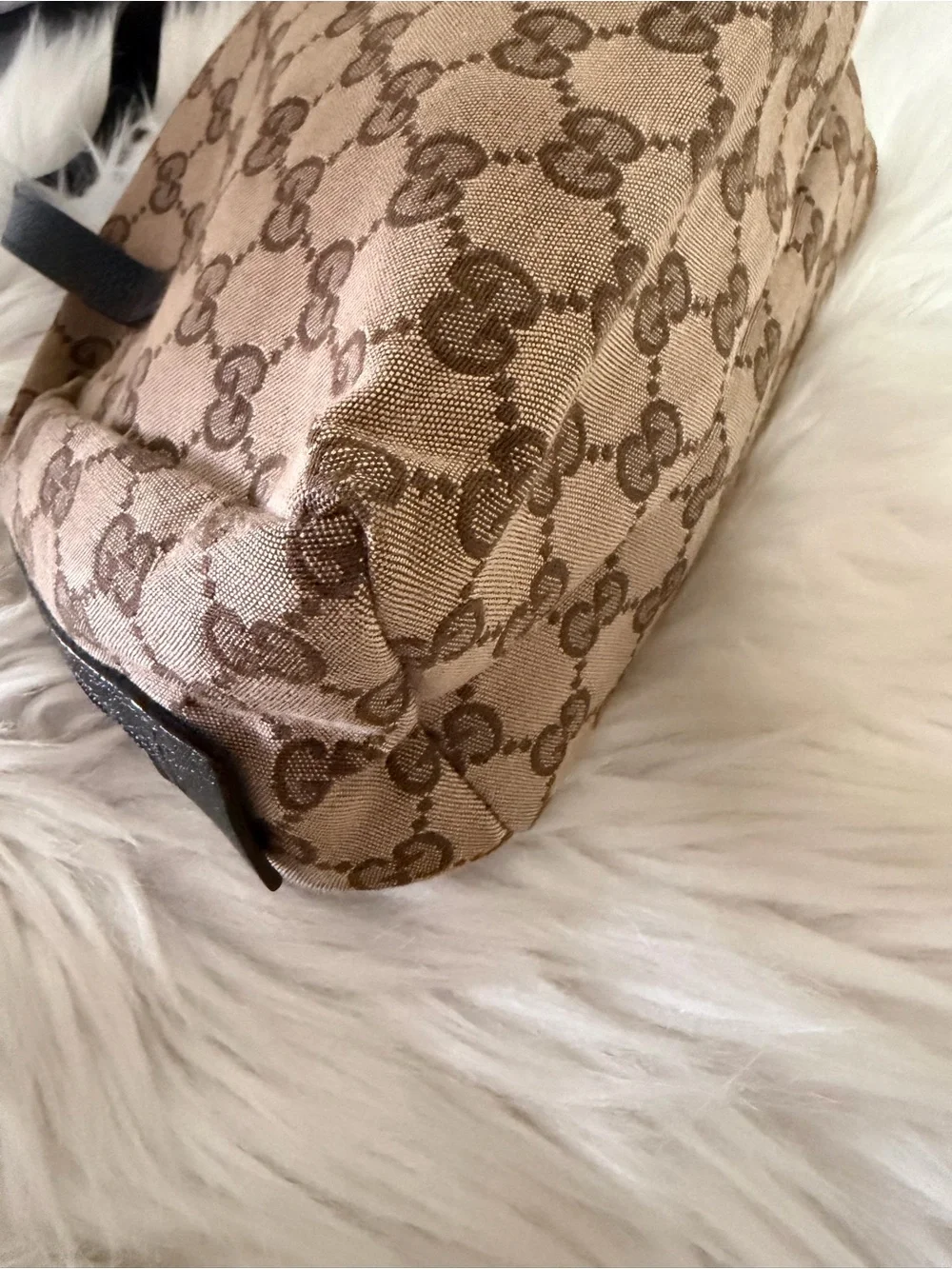 Gucci Brown GG Canvas Mini Boston Style Top-Handle Bag.